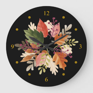 Waterverven ~ Autumn Leaves ~ Harvest Time ~ Grote Klok