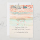 Waterverven Beach Vrijgezellenfeest Roze Blauw Kaart (Voorkant)