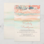 Waterverven Beach Vrijgezellenfeest Roze Blauw Kaart (Voorkant / Achterkant)