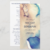  Waterverven Beach Wedding Programma's (Voorkant / Achterkant)