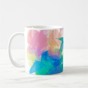 Waterverven Blauw Groen Peach Geel Koffiemok