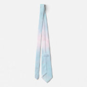 Waterverven Blauwgroen blauw roze zilver Confetti  Stropdas (Achterkant)