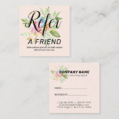 Waterverven bloemboeket aanbevelingskaartje (Voorkant / Achterkant)