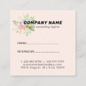 Waterverven bloemboeket aanbevelingskaartje (Achterkant)