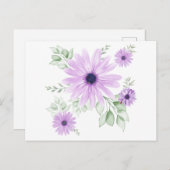 Waterverven bloemen briefkaart (Voorkant / Achterkant)