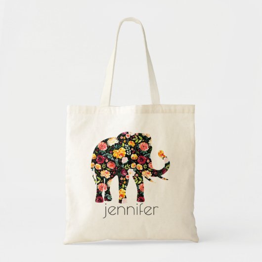 Waterverven Bloemen olifant illustratie 2 Tote Bag (Voorkant)