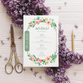 Waterverven Bloemenkrans aangepaste kalligrafie Menu