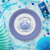 Waterverven Blue Crab Illustratie Aangepaste tekst Papieren Bordje (Feest)