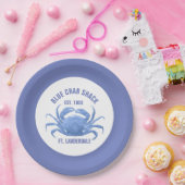 Waterverven Blue Crab Illustratie Aangepaste tekst Papieren Bordje (Feest)