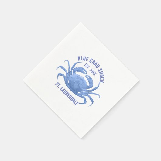 Waterverven Blue Crab Illustratie Aangepaste tekst Servet (Hoek)
