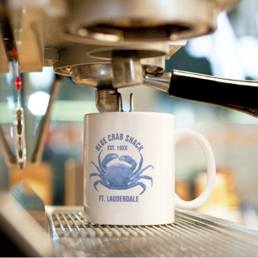 Waterverven Blue Crab Illustratie Aangepaste tekst Tweekleurige Koffiemok