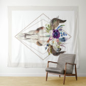 Waterverven boho geometrische dreamcatcher bull sk wandkleed (In Situ (horizontaal))