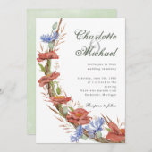 Waterverven bruiloft kaart (Voorkant / Achterkant)