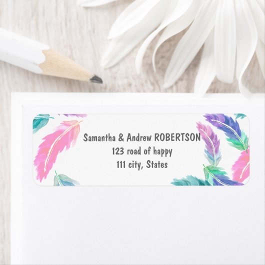 Waterverven bruiloft met schilfers etiket (Insitu)