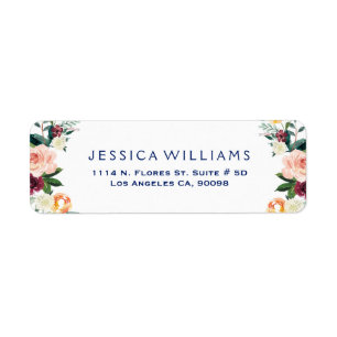 Waterverven Colorful Flowers Etiket