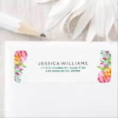 Waterverven Colorful Flowers Etiket (Insitu)