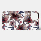 Waterverven Crimson Bloemen op wit Case-Mate iPhone Case (Achterkant (horizontaal))