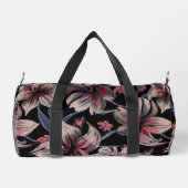 Waterverven Crimson Bloemen op zwart Plunjezak (Achterkant)