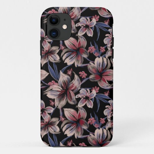 Waterverven Crimson op zwart Case-Mate iPhone Case (Achterkant)