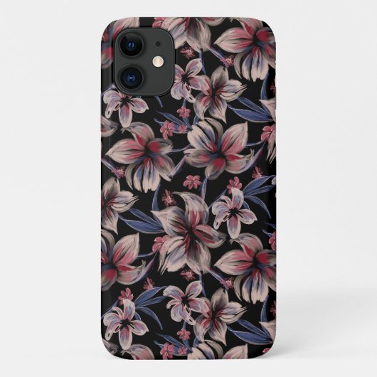 Waterverven Crimson op zwart Case-Mate iPhone Case (Achterkant)