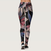 Waterverven Crimson op zwart Leggings (Achterkant)