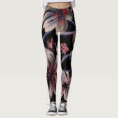 Waterverven Crimson op zwart Leggings (Voorkant)