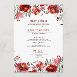 Waterverven Dieprode tuinbloemen Menu