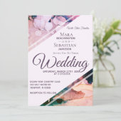 *~* Waterverven Elegant AR17 Beach Trendy Wedding Kaart (Staand voorkant)