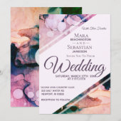 *~* Waterverven Elegant AR17 Beach Trendy Wedding Kaart (Voorkant / Achterkant)