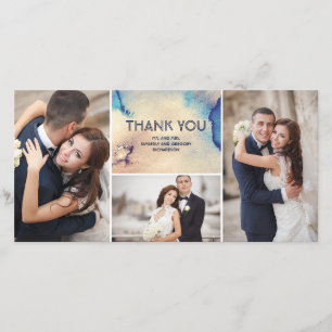 Waterverven Elegant Wedding Hartelijk dank Bedankkaart