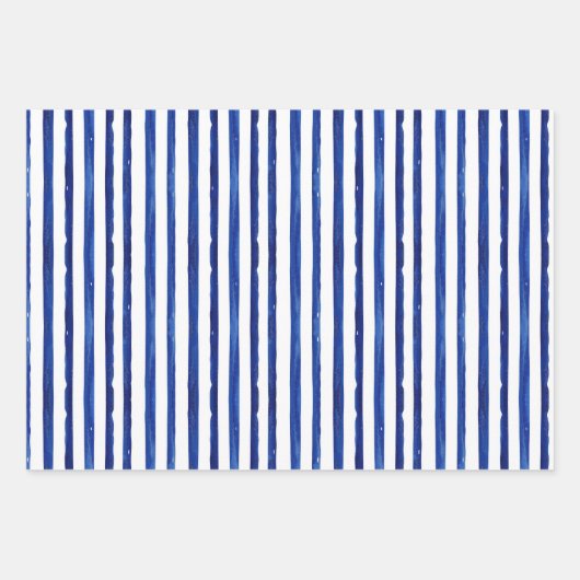  Waterverven en blauwe strepen Inpakpapier Vel (Voorkant 2)
