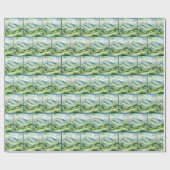 Waterverven en dalen cadeaupapier (Vlak)