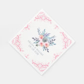 Waterverven Floral Bouquet en Roze Lijst Servetten (Hoek)