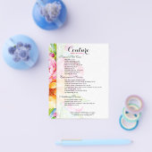 Waterverven Floral Bouquet Lijst Flyer (Enkel)