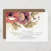 Waterverven - Floral  Elegant Wedding Kaart (Voorkant / Achterkant)