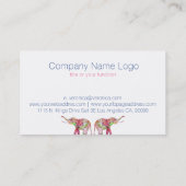 Waterverven Floral Elephant Illustratie Visitekaartje (Achterkant)