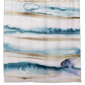 Waterverven fuzzy penseelstreken strepen douchegordijn (Voorkant)