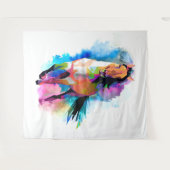 Waterverven geometrische paardenillustratie wandkleed (Voorkant (horizontaal))