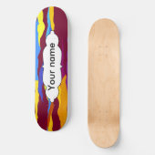 Waterverven golven abstract ontwerp persoonlijk skateboard (Voorkant)