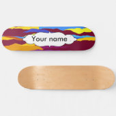 Waterverven golven abstract ontwerp persoonlijk skateboard (Horizontaal)
