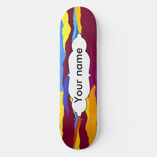 Waterverven golven abstract ontwerp persoonlijk skateboard (Voorkant)