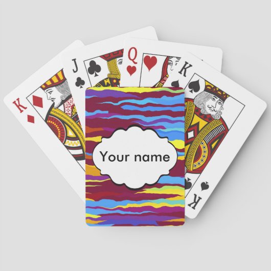 Waterverven golven abstract ontwerp pokerkaarten (Achterkant)