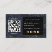 Waterverven Gouden Sterren Patroon QR Code Visitekaartje (Achterkant)