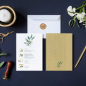 Waterverven groen en goudbladeren kaart