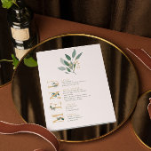 Waterverven groen en goudbladeren kaart