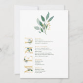 Waterverven groen en goudbladeren kaart (Voorkant)