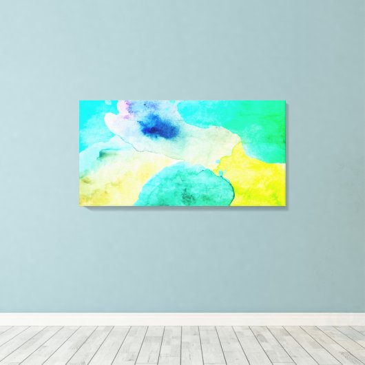 Waterverven Groen Modern Canvas Muurkunst Afdruk (Insitu (Houten vloer))