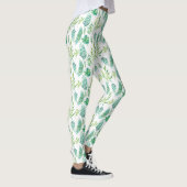 Waterverven Groene afwerking Naadloos patroon Leggings (Rechts)