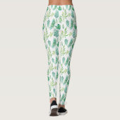 Waterverven Groene afwerking Naadloos patroon Leggings (Achterkant)