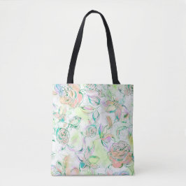 Waterverven Handverf Rozen Tote Bag